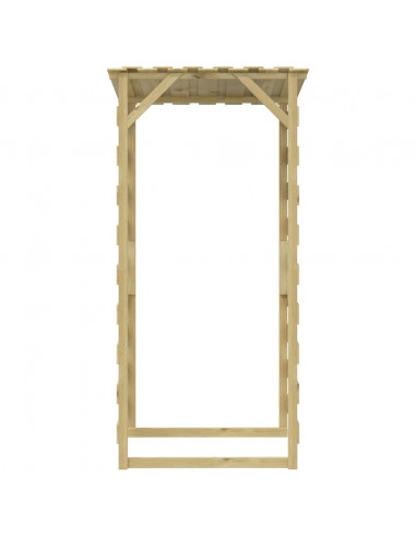 Pergola con Tetto 100x90x200 cm in Legno di Pino Impregnato