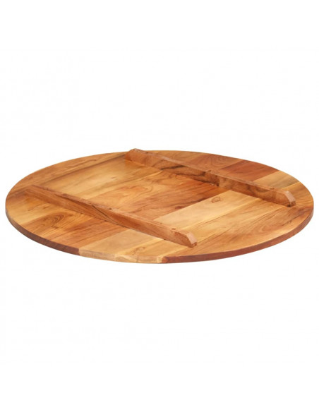 Piano Tavolo in Legno Massello di Acacia Rotondo 15-16 mm 60 cm