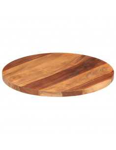 Piano Tavolo in Legno Massello di Acacia Rotondo 25-27 mm 50 cm 2