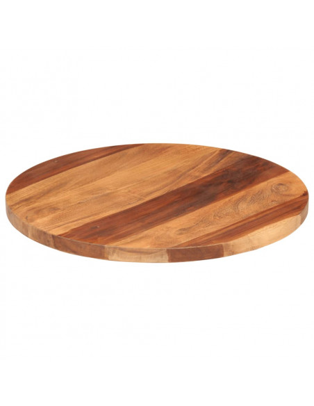 Piano Tavolo in Legno Massello di Acacia Rotondo 25-27 mm 50 cm
