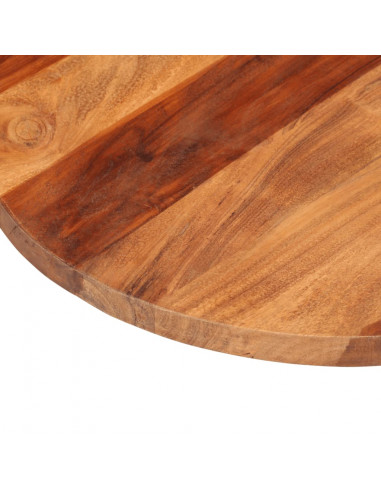 Piano Tavolo in Legno Massello di Acacia Rotondo 25-27 mm 50 cm