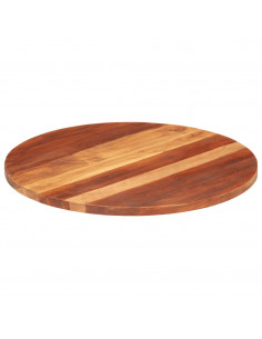 Piano Tavolo in Legno Massello di Acacia Rotondo 25-27 mm 70 cm 2