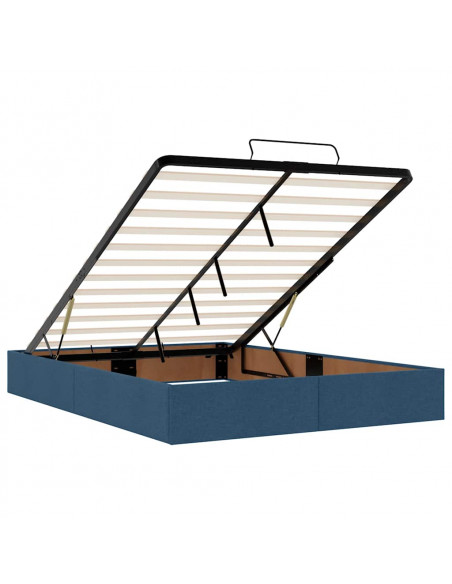 Pouf Letto con Materasso e LED Blu 140x190 cm