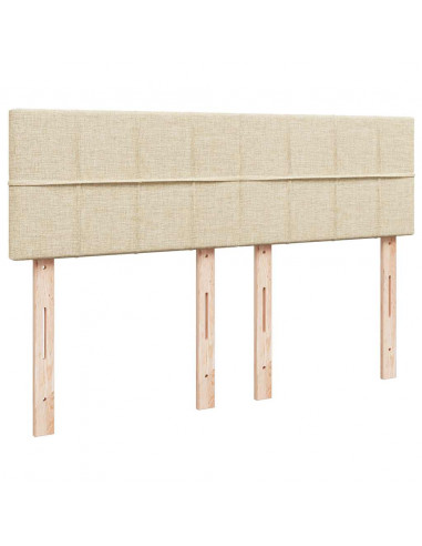 Pouf Letto con Materasso Crema 140x190 cm in Tessuto