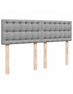 Pouf Letto con Materasso Grigio Chiaro 140x190 cm in Tessuto 2