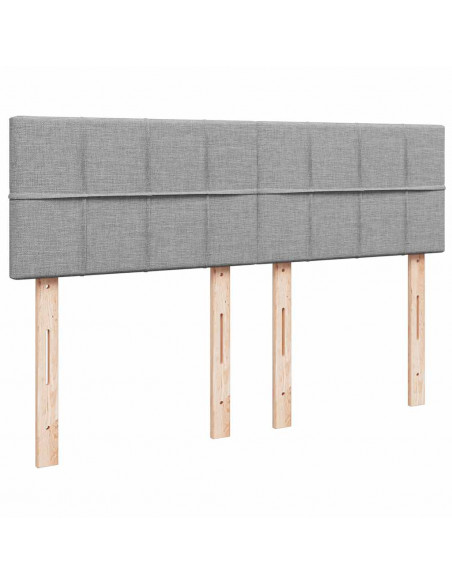 Pouf Letto con Materasso Grigio Chiaro 140x190 cm in Tessuto