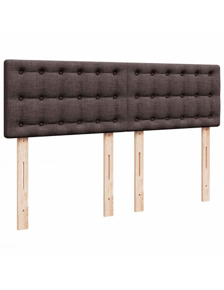 Pouf Letto con Materasso Marrone Scuro 140x190 cm in Tessuto