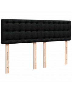 Pouf Letto con Materasso Nero 140x190 cm in Tessuto 2
