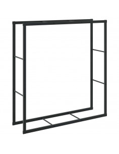 Rastrelliera per Legna da Ardere Nera 110x30x116 cm in Acciaio