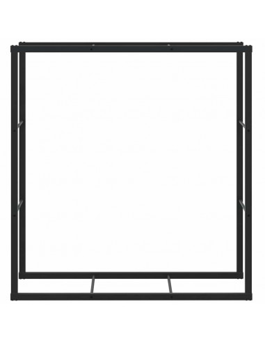Rastrelliera per Legna da Ardere Nera 110x30x116 cm in Acciaio