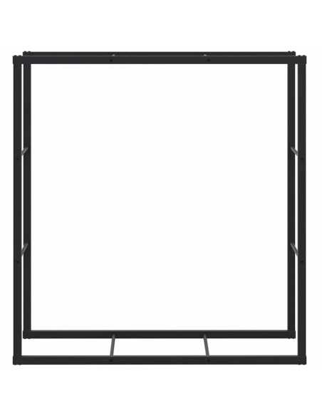 Rastrelliera per Legna da Ardere Nera 110x30x116 cm in Acciaio