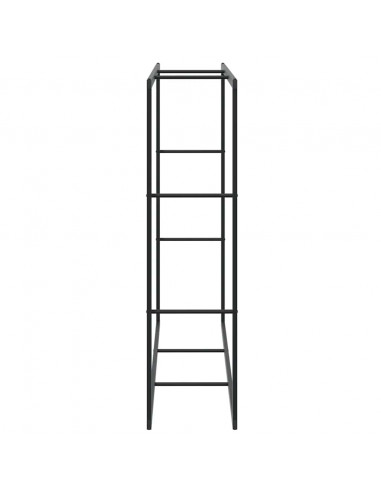 Rastrelliera per Legna da Ardere Nera 110x30x116 cm in Acciaio