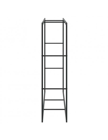 Rastrelliera per Legna da Ardere Nera 110x30x116 cm in Acciaio