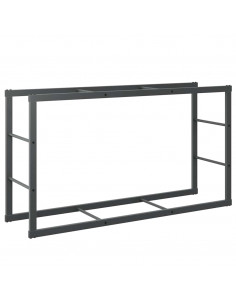 Rastrelliera per Legna da Ardere Nera 110x30x61 cm in Acciaio