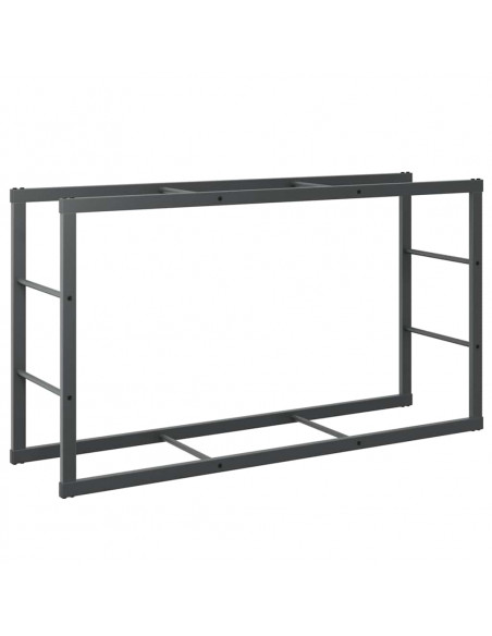 Rastrelliera per Legna da Ardere Nera 110x30x61 cm in Acciaio