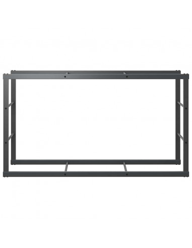 Rastrelliera per Legna da Ardere Nera 110x30x61 cm in Acciaio