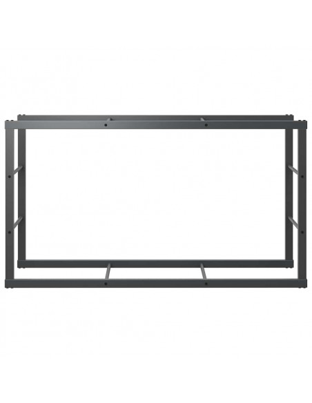 Rastrelliera per Legna da Ardere Nera 110x30x61 cm in Acciaio