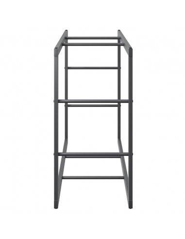 Rastrelliera per Legna da Ardere Nera 110x30x61 cm in Acciaio