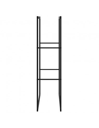 Rastrelliera per Legna da Ardere Nera 55x30x116 cm in Acciaio