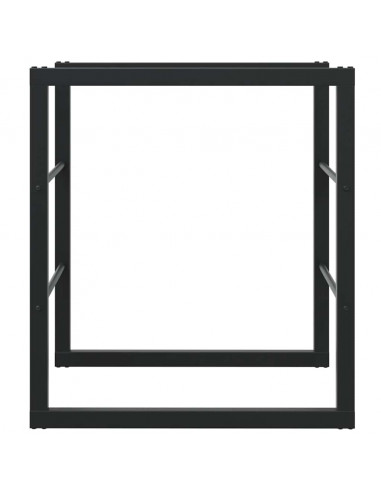 Rastrelliera per Legna da Ardere Nera 55x30x61 cm in Acciaio