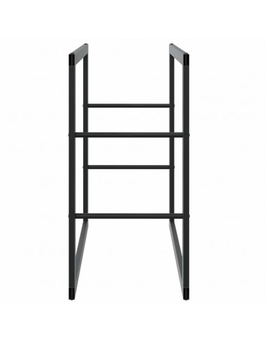 Rastrelliera per Legna da Ardere Nera 55x30x61 cm in Acciaio