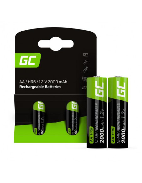 RECHARGE BATTERIES 2XAA HR6 2000MAH