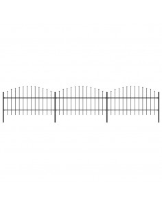 Recinzione Giardino Punta a Lancia (0,5-0,75)x5,1m Acciaio Nera