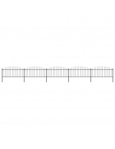 Recinzione Giardino Punta a Lancia (0,5-0,75)x8,5m Acciaio Nera