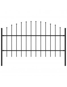 Recinzione Giardino Punta a Lancia (0,75-1)x1,7m Acciaio Nero