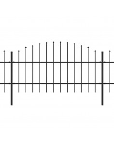 Recinzione Giardino Punta a Lancia (0,75-1)x3,4m Acciaio Nera 2