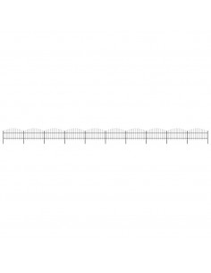 Recinzione Giardino Punta a Lancia (1-1,25)x17m Acciaio Nera