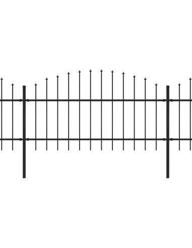 Recinzione Giardino Punta a Lancia (1-1,25)x3,4m Acciaio Nero