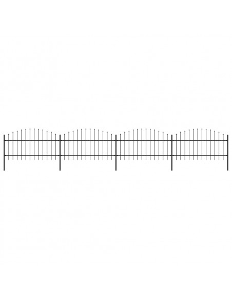 Recinzione Giardino Punta a Lancia (1-1,25)x6,8m Acciaio Nero