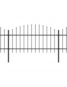 Recinzione Giardino Punta a Lancia (1-1,25)x8,5m Acciaio Nera 2