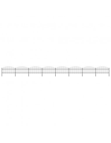 Recinzione Giardino Punta a Lancia(1-1,25)x13,6m Acciaio Nero