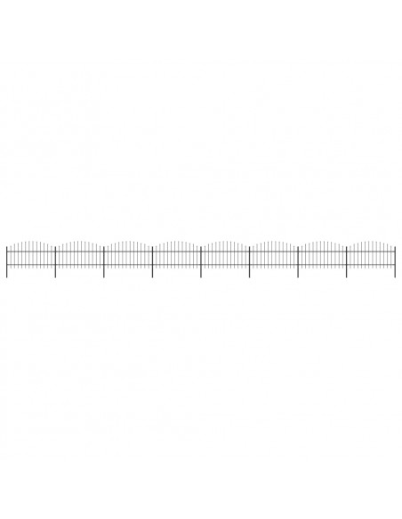 Recinzione Giardino Punta a Lancia(1-1,25)x13,6m Acciaio Nero