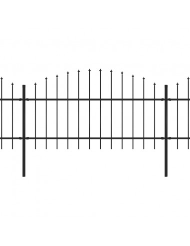 Recinzione Giardino Punta a Lancia(1-1,25)x13,6m Acciaio Nero