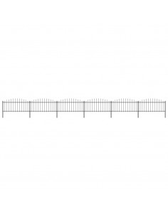 Recinzione Giardino Punta Lancia (0,5-0,75)x10,2m Acciaio Nera