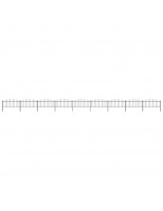 Recinzione Giardino Punta Lancia (0,5-0,75)x15,3m Acciaio Nera