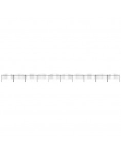 Recinzione Giardino Punta Lancia (0,5-0,75)x17m Acciaio Nera