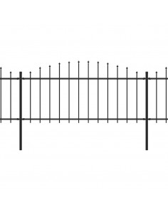 Recinzione Giardino Punta Lancia (0,5-0,75)x17m Acciaio Nera 2