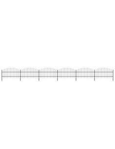 Recinzione Giardino Punta Lancia (0,75-1)x10,2m Acciaio Nera