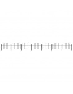 Recinzione Giardino Punta Lancia (0,75-1)x11,9m Acciaio Nera