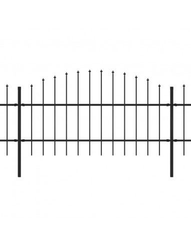Recinzione Giardino Punta Lancia (0,75-1)x11,9m Acciaio Nera
