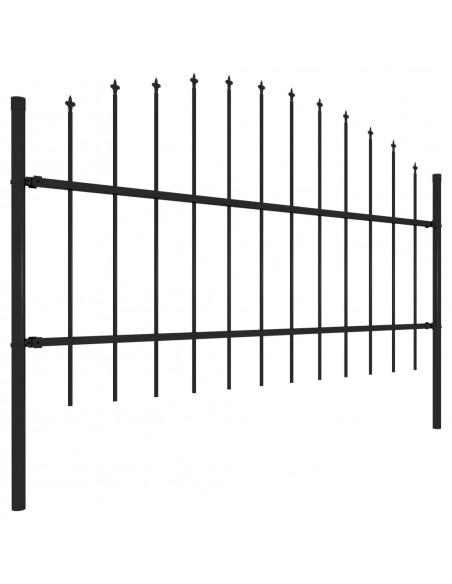 Recinzione Giardino Punta Lancia (0,75-1)x17m Acciaio Nera