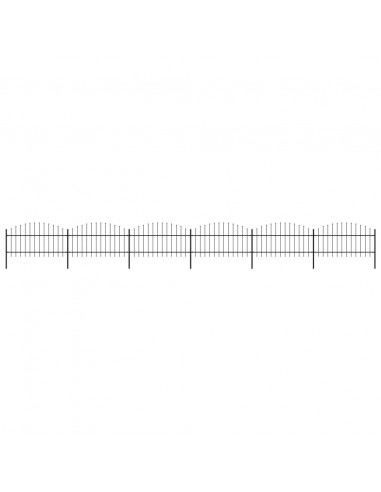 Recinzione Giardino Punta Lancia (1-1,25)x10,2m Acciaio Nera