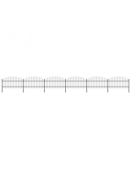Recinzione Giardino Punta Lancia (1-1,25)x10,2m Acciaio Nera