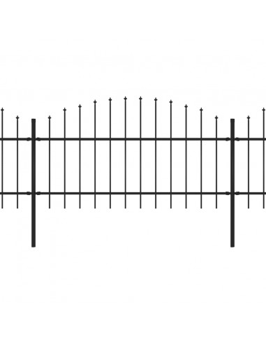 Recinzione Giardino Punta Lancia (1-1,25)x11,9m Acciaio Nera