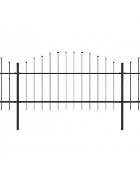Recinzione Giardino Punta Lancia (1-1,25)x11,9m Acciaio Nera