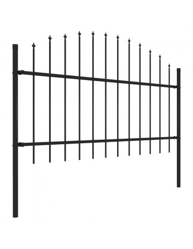 Recinzione Giardino Punta Lancia (1-1,25)x11,9m Acciaio Nera